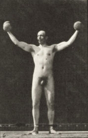 Plate 325 Lifting and holding two 50 lb dumbbells — figure reference